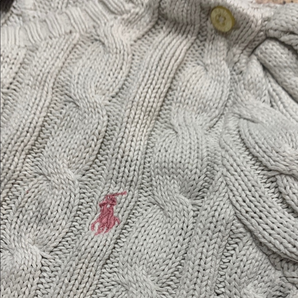 Ralph Lauren Cream and Gray Cable Knit Sweater - Picture 2 of 4